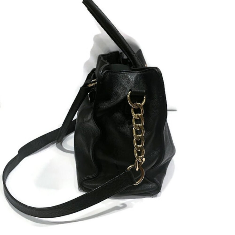 Michael Kors Bag Purse Handbag Black Leather East West Hamilton XL Tote Shoulder - Picture 5 of 12
